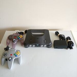 Nintendo 64 Console w/Two Controllers, N64 Tested & Working!